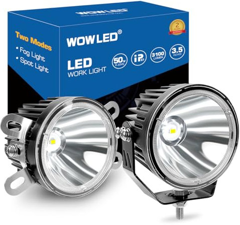 WOWLED 3.5 Inch LED Pod Lights, 2 Pack superhelle 50W LED Off Road Lights Spot Zusatzscheinwerfer Wasserdichtes Nebellicht Led Arbeitsscheinwerfer Bar Für LKW Auto ATV SUV Motorrad Kabine Boot 12V 24V