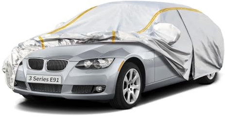 Bâche Voiture pour BMW 3 Series E91 Touring(2005-2008),Housse de Voiture Exterieur Respirante et Étanche Bâche Voiture Protection Anti-UV Anti-Neige Anti-poussière Anti-Pluie Anti-Soleil