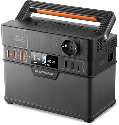 ALLPOWERS S300 Plus Tragbare Powerstation, 288Wh Solargenerator, Akku Stromgenerator Mobile Stromspeicher mit 300W AC/100W USB-C Ausgang, Batterie Backup, Outdoor Generator für Camping, Reise