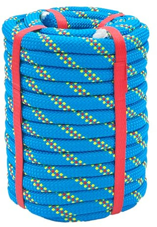 Arborist Rigging Rope 1/2 Inch Polyester Climbing Rope 50 Ft Blue Bull Rope - Tree Rope Static Rope for Adults
