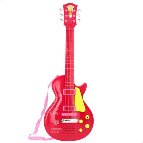 ColorBaby Bontempi Guitarra eléctrica Infantil, 56 cm, Incluye melodías y Sonidos, Ritmos, Cuerdas Metal, Instrumentos Musicales, Toma micrófono, Apagado automático, Juguete para niños 3 años (47906)
