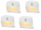 SUJAHHUJIQ Lot de 4 veilleuses LED à détecteur de mouvement, à coller - Alimentées par piles - Capteur d'escalier automatique / marche/arrêt - Pour toilettes, couloir, placard, cuisine, chambre