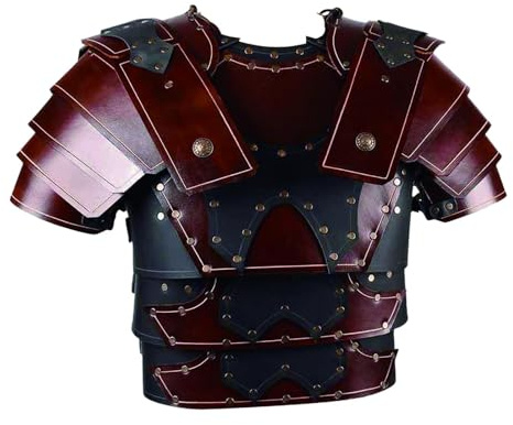 MagiDeal Mittelalterliche Brustarmarmantriebe Ritterkostüm PU Samurai Rüstungen Achseln Rüstungen Körper Brustkabelbaum für Piraten Kostüme Halloween, Rot