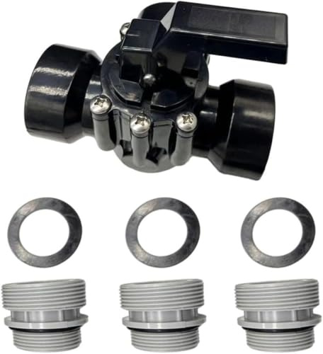 3-Wege-Ventil, 3-Wege Zylinderhahn für Poolschläuche, Drehscheibenventil, Anschluss Ø 32/38mm, Komplettset für Poolschlauch für 4517 Spa