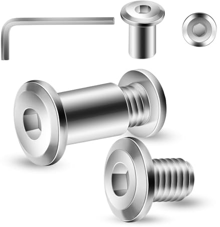 20 Stück Verbindungsschrauben M4 x 10mm, Hülsenschrauben, Möbelschrauben, Möbelverbinder Schrankverbinder für Möbeln, Schränken (20 x Möbelschrauben, 20 x Hülsenmutter, 1 x Innensechskantschlüssel)