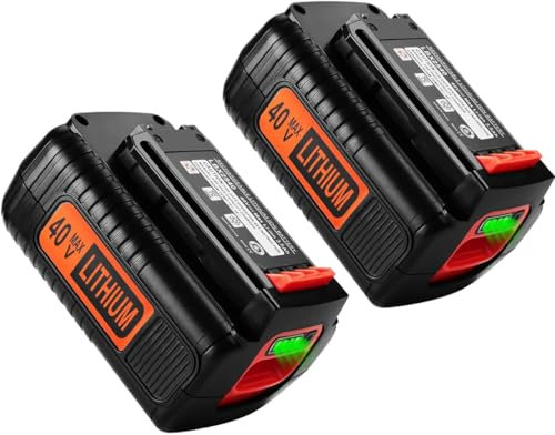 Lot de 2 batteries de rechange pour Black and Decker 40 V, pour outils d'alimentation LBXR36, LBX2040, LHT2436, LST136, LST540, BLA2040-30, batterie Li-ion 1,5 Ah (2500 mAh, lot de 2