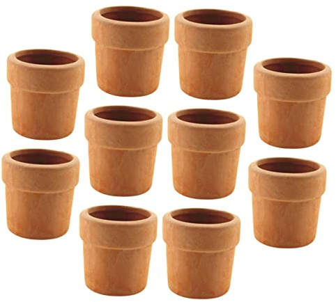 Toddmomy 10Pcs Ceramic Miniature Flower Pots Micro Landscaping Ornaments for Dollhouse Desktop Decor Miniature Plants Collectibles