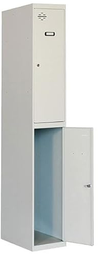 PROREGAL Spind AMEGO | HxBxT 180x40x50cm | 2 Abteile | Grundmodul | Grau-Grau | Schließfach Garderobe