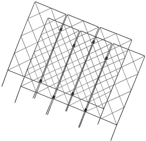Housoutil Lot de 2 Supports en Fer Pliables pour Plantes Grimpantes Treillis Robustes pour Jardin et Intérieur Tuteurs Polyvalents pour Tomates Vigne et Fleurs Outil de Jardinage Solide