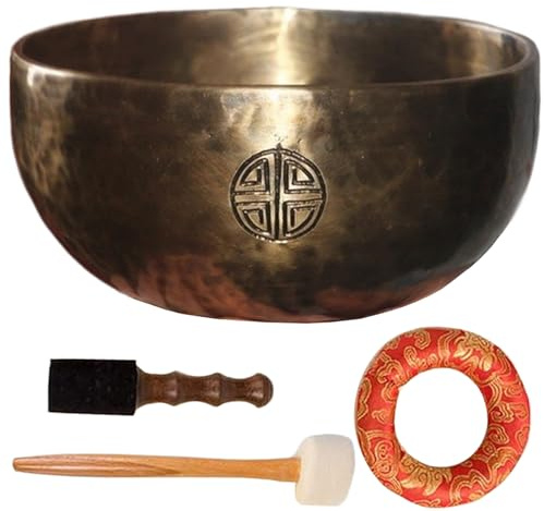 Ensemble de bols chantants tibétains, bol en cuivre de 6 pouces avec maillet pour la méditation, le yoga, la pleine conscience et les chakras