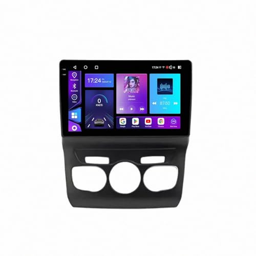 Pantalla Carplay 2 DIN Táctil para Citroen C4 B7 C4L DS4 2013-2017 con Pantalla Receptores de Audio de Coche Bluetooth, Radio Receptor FM, Display Airplay, 4 Nuclear 1G+16G