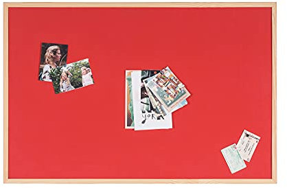 Bi-Office doppelseitige Pinnwand, Kork oder roter Filz, 90 x 60 cm, beidseitig nutzbar