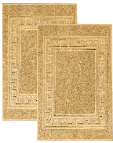 Superior Hotel & Spa Quality Bath Mats - Set of 2 Bath Rugs, 100% Cotton Bathroom Rug Set, Gold, 22 x 35