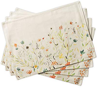Maison d'Hermine Colmar Set di 4 tovagliette in 100% cotone, per tavolo da pranzo, cucina, matrimonio, uso quotidiano, cene, primavera/estate (33cm x 48cm)