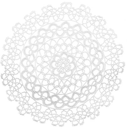 Set 12 centrini/sottopiatti in merletto chiacchierino 28 cm - bianco P566