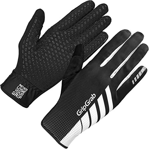 GripGrab Unisex – Erwachsene Raptor Winddichte Profi Fahrrad Übergangshandschuhe Ungepolsterte Frühling Herbst Radsport Gravel Handschuhe Winter, Schwarz-Weiß, L