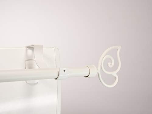 Geko - Set completo di aste per tende + 2 supporti senza foratura per tenda con diametro di 20 mm, speciale per cassonetto di persiana avvolgibile, colore: bianco