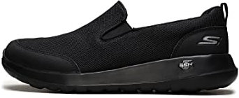 Skechers GO WALK MAX CLINCHED, Zapatillas para Hombre, Black Textile /Black Trim, 43 EU