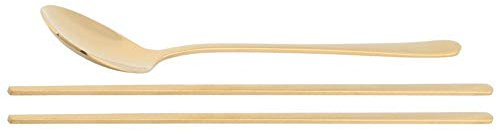 1 set cuillères en acier inoxydable couleur or/rose baguettes et cuillères Set vaisselle de style coréen pour La Cuisine, Le Restaurant et La Maison(d'or)