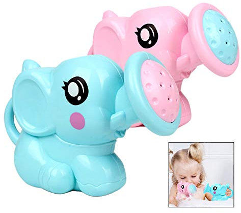 XLKJ 2 Piezas Juguetes de Baño para Bebé, Juguete Regadera Elefante Ducha, Natación Del Bebé Baño Ducha Spray Herramienta Agua Juguetes con Divertidos Dibujos Animados