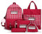 NANANA Trendiger Westlicher Stil Kinderrucksäcke Teen Jungen Mädchen Schulranzen 5 Teile Set mit Schultertaschen und Bleistift-Tasche, 29x13x40 cm,#2