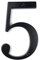HASWARE Numero civico Segnale 4 pollici (10 cm) Numeri di porta moderni Segnaletica Targa Indirizzo di casa Numeri in lega di zinco (5, Nero)