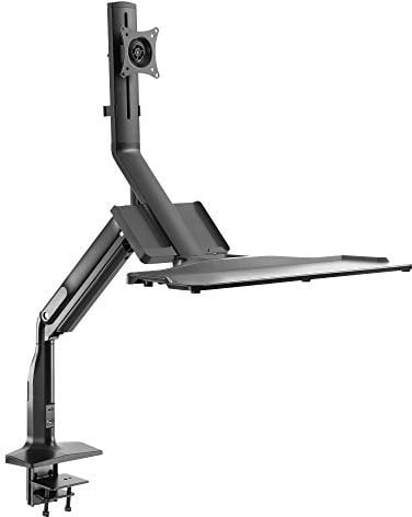 RICOO Monitorhalterung Monitor Halterung mit 2X USB 3.0 für 17-32 Zoll VESA Tischhalterung TS5411 Monitorarm mit Tastaturablage Bildschirmhalterung Monitorständer Arme für Computermonitore