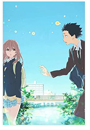 Anime-Poster A Silent Voice 23, Leinwand, Wandkunst, Deko, Bild, Gemälde für Wohnzimmer, Schlafzimmer, Dekoration, 30 x 45 cm, ohne Rahmen: