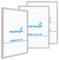 PHOTOLINI Marcos A3 30x42 cm plata madera MDF, set de 3 marcos para pósteres, cristal acrílico, para colgar, incluye accesorios - para fotos, láminas y pósteres