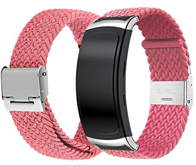 BrynnShop Armbänder Für Samsung Gear fit 2/ 2 Pro Armband Nylon Sport Strap Geflochten Elastisch Mesh Damen/Herren Ersatzband Fitness Kompatibel mit Galaxy (24)