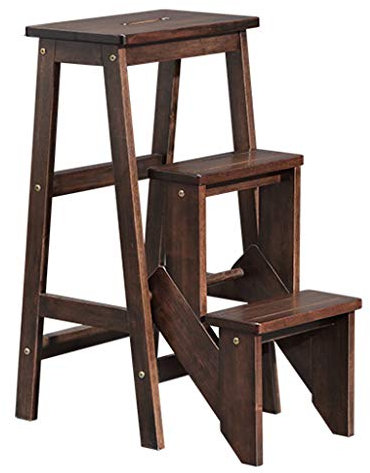 ZDW Portable Folding Ladder Stool Chair | 3 Step Stair Stool for Adults and Kids | Lightweight Step Stool Ladder | Multifunction Wooden Step Ladder | Garden Tools
