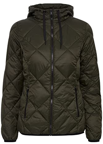 b.young BYAMALLA JACKET Damen Steppjacke Übergangsjacke Jacke mit Kapuze leicht tailliert kurz geschnitten mit Kontrast-Reißverschluss, Größe:40, Farbe:Rosin (190509)
