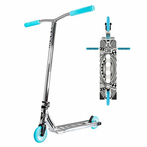 CORE CL1 Super Light Stunt Scooter - Stunt Scooters for Kids 8 Years and Up, Intermediate to Advanced Tricks Freestyle Scooters with 110mm Wheels - Pro Scooters For Teenagers & Kids - Teal/Chrome