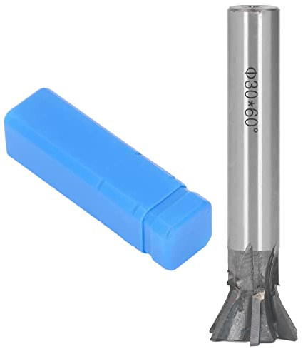 Cortador de cola de milano de 30 mm y 60 grados, cortador de ranurado de carburo de 6 flautas con molino de mecanizado de metal de vástago recto