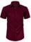 siliteelon Mens Shirts Short Sleeve Stretch Dress Regular Fit Casual Business Summer Shirt with Pocket Burgundy L