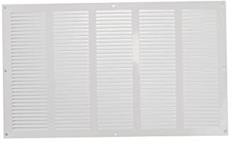 20'' x 12'' Inch / 500 x 300 mm White Steel Vent Cover - Metal Rectangular Soffit Grille - Louvered Air Return Grille - for Ceiling and Sidewall - Built-in Protection Screen Mesh - HVAC Ventilation