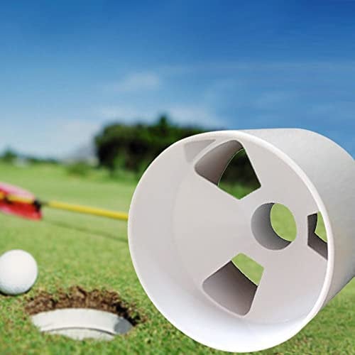 Anoudon 2pcs Plastic Backyard Practice Golf Hole Pole Cup Flag Stick Putting Green Flagstick Golf Plastic Hole Cup, Flag Pole Hole Cup, Golf Green Hole Cup, Golf Tee