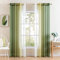 MIULEE 2er Set Voile Vorhang Zweifarbiger Vorhang mit Ösen Transparente Gardine Ösenschal Fensterschal Lichtdurchlässig für Schlafzimmer, 140x185cm, Olivergrün