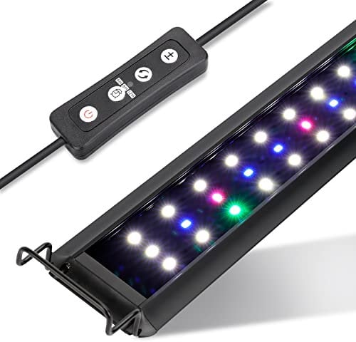 hygger Aquarium Beleuchtung, Vollspektrum Aquarium Licht mit LCD Monitor, 23W RGB LED Aquarium Beleuchtung mit 10 Helligkeitsstufen, Einstellbarer Timer,3 Modus für 81-101cm Süßwasser Aquarien