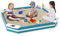 COSTWAY 126 x 126 x 14 cm Sandkasten Holz, Sandbox mit 4 integrierten Sitzen, Sandkiste für Kinder ab 3 Jahre
