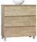 Baikal Conjunto de Mueble de Baño Ness, Especial para baños pequeños. Mueble de Fondo Reducido en 36cm, Incluye Lavabo Cerámico. Mueble MONTADO. Tres Cajones 80 cm Nature