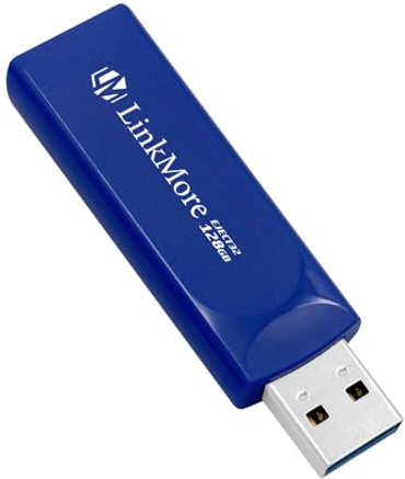 LinkMore 128GB USB Stick EJECT32, USB 3.2 Speicherstick, einziehbares Design ohne Kappe, für PC, Laptop, TV, Auto