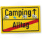 DankeDir! Camping - Schild 30 x 20 cm - Witzige Camping Deko - Geschenkidee für Camper - Lustiger Spruch Wanddeko Türschild für Wohnmobil & Wohnwagen