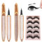 2023 Nouveau Eyeliner Auto-Adhésif Crayon Colle Cils, Stylo eyeliner liquide noir 2 en 1, Crayon de colle pour cils à séchage rapide et à longue durée de vie, Avec 5 paires de faux cils (2PCS)