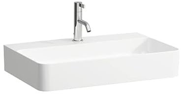 Laufen VAL Aufsatzwaschtisch, 1 Hahnloch, ohne Überlauf, US geschl. 650x420mm, H816284, Farbe: weiss matt