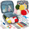Aeeque Häkelset für Anfänger, Ergonomische Häkeln Set Erwachsene mit Häkelgarn, TPR Häkelnadeln, Häkeltasche, Metall Häkelnadel, Bunte Crochet Sets für Decken, Socken, Pullover, Schal (Blau)