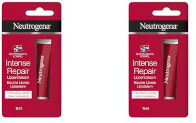Neutrogena Norwegische Formel Lippenpflege, Intense Repair, für trockene Lippen, 15ml (Packung mit 2)