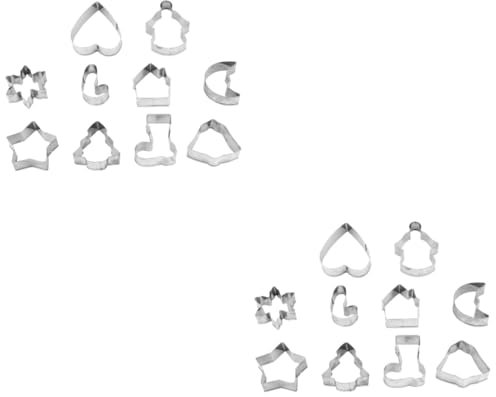 ABOOFAN 20 Stk Keksform Formen Für Schokolade Urlaubsplätzchen Weihnachtsmann Anzug Ausstechformen Aus Edelstahl Backform Aus Edelstahl Gummiform Kekse Backwerkzeug Kuchen Rostfreier Stahl