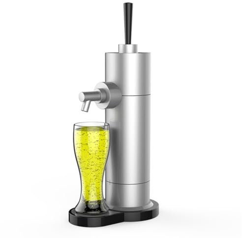 EEYZD Dispensador cerveza portátil,Generador espuma cerveza borrador barra casera Mini Kegerator cerveza alcohol,Equipo elaboración cerveza accesorios grifo cerveza,Dispensador bebidas eléctrico,Plata