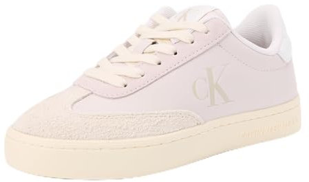Calvin Klein Donna Sneakers con Suola Preformata Classic Low in Pelle, Multicolore (Lilac Ash/Eggshell), 41